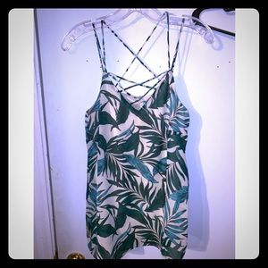 Japna palm print sleeveless strappy blouse